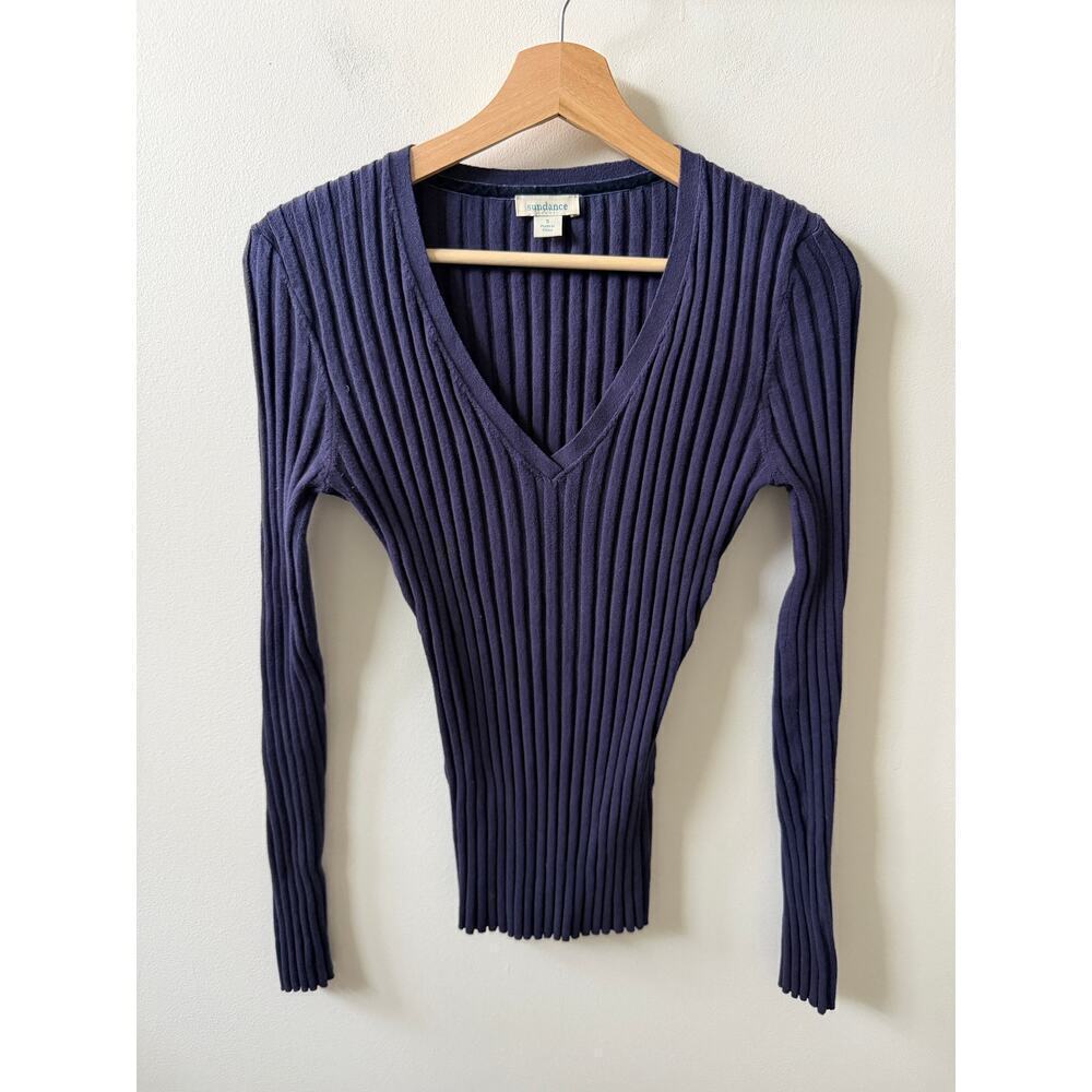 Sundance ribbed cotton knit sweater women's size S
